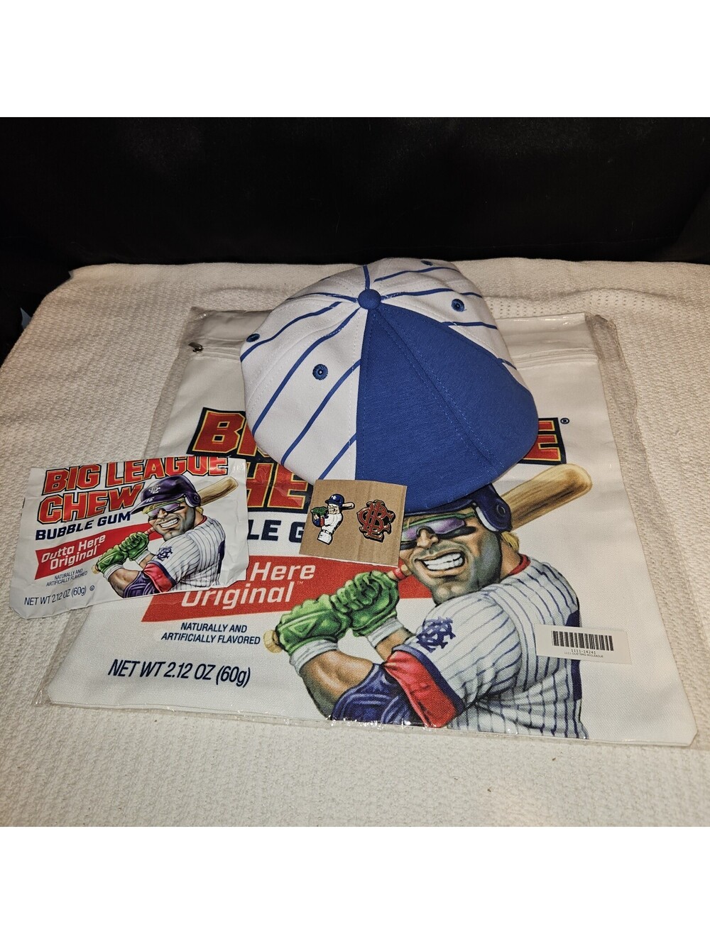 Boston Scally Co. Orginal Big League Chew Cap Dust Bag, Pin Set And Gum Size ML